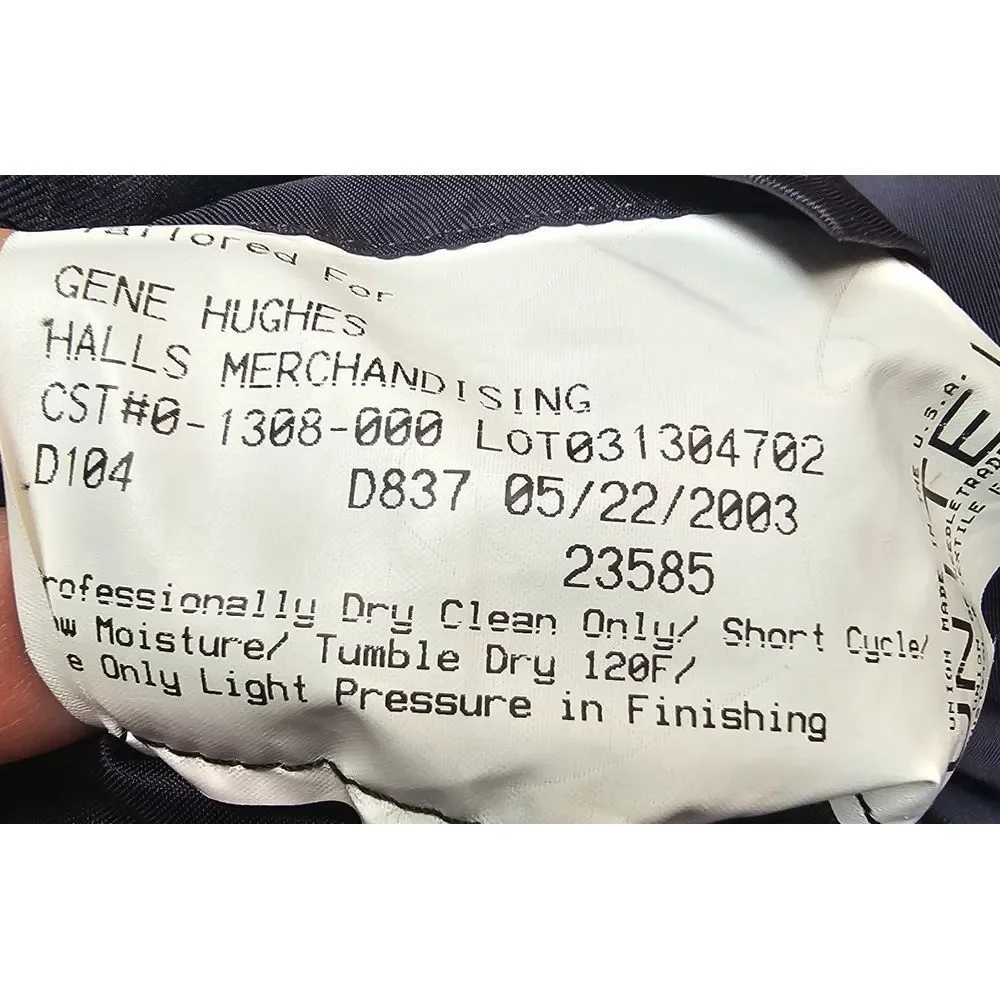 Hickey-Freeman Loro Piana Blazer 46R Tailored Black Striped Wool Tasmanian 120's